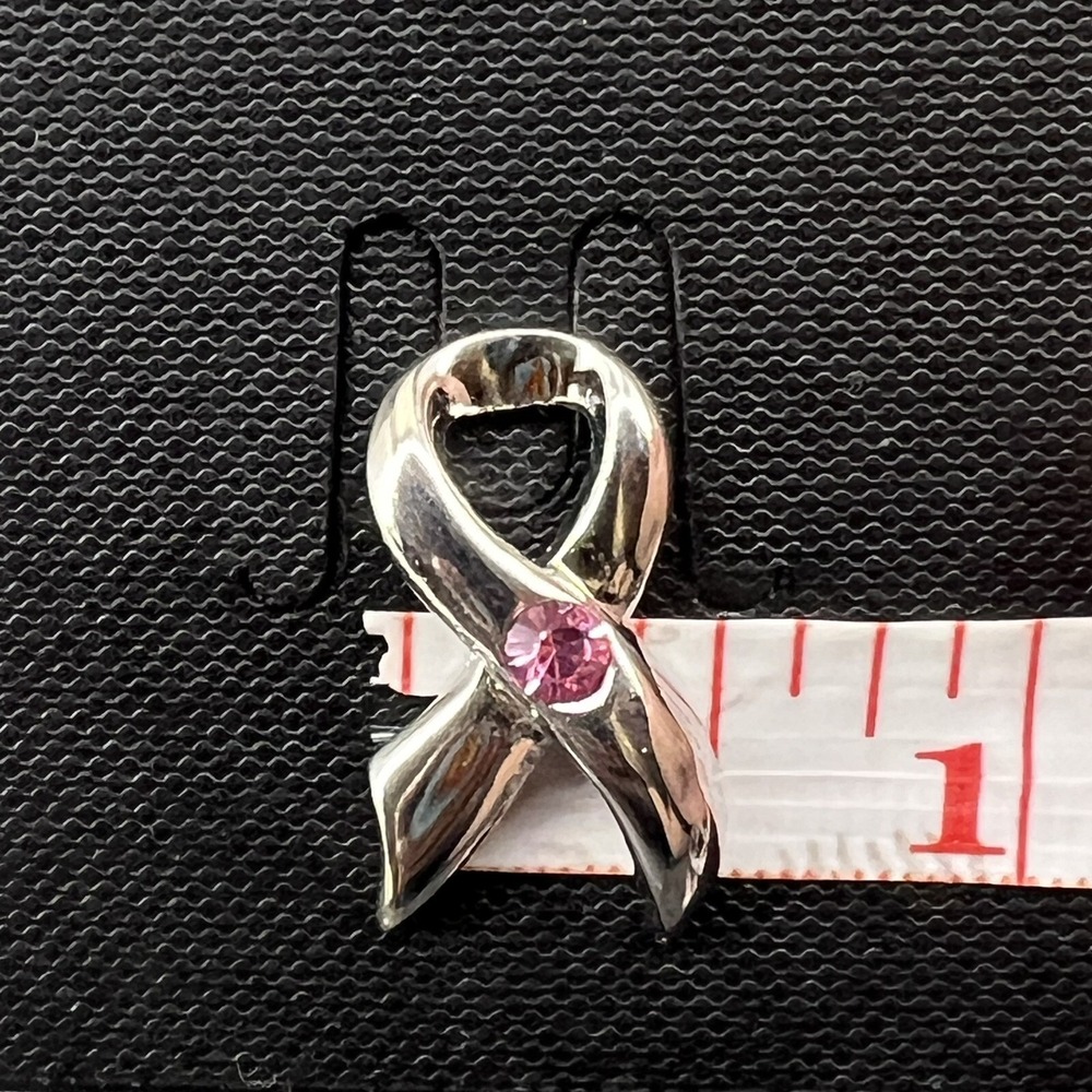 Cookie Lee Breast Cancer Awareness Pin Silver With Pink Crystal New In Package - Picture 5 of 6